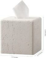 Off-White Square Tissue Box Cover – Modern Decorative Tissue Holder - Image 3