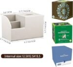 PU Leather Tissue Box Cover with Storage - Image 4